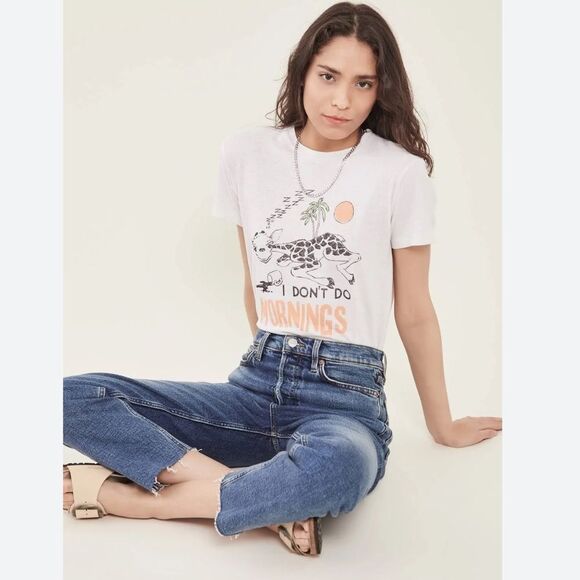 70s Loose Tee I Don't Do Mornings Re/Done NWOT MEDIUM - Picture 1 of 11
